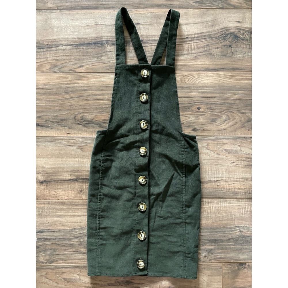 Green Corduroy Jumper Dress